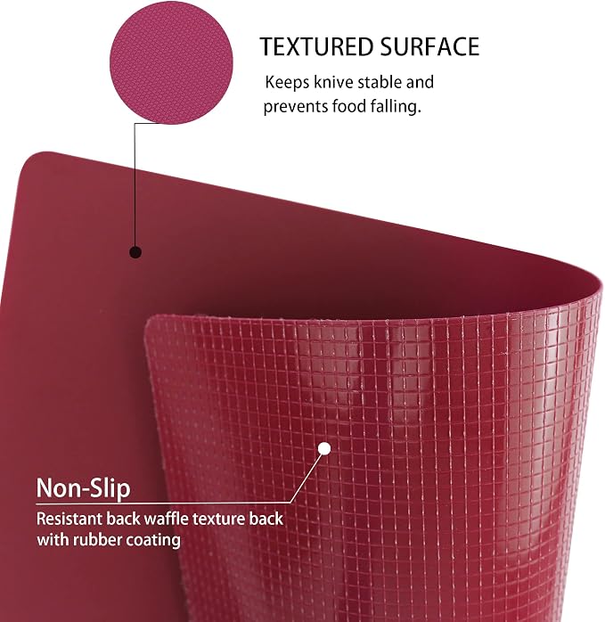 ZVP Plastic Cutting Boards for Kitchen, Flexible Cutting Mats, Colorful - Image 3