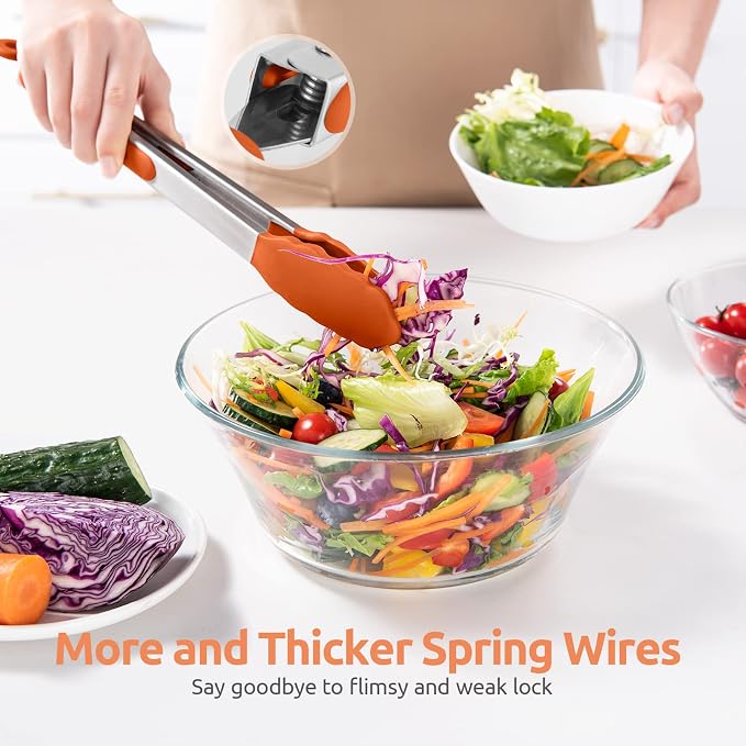 600ºF Heat Resistant Kitchen Tongs: U-Taste 12 inch Large Silicone Cooking Tong - Image 8