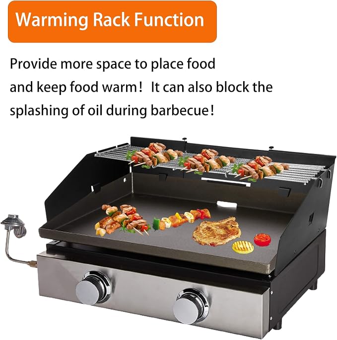 Universal Wind Screen/Guard and Griddle Warming Rack Set Fit - Image 3