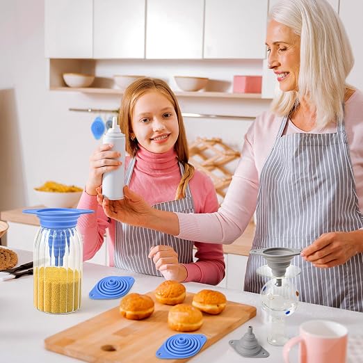 Kitchen Funnels Set 4 Pack，Small and Large，Silicone Collapsible Funnel，Small - Image 6