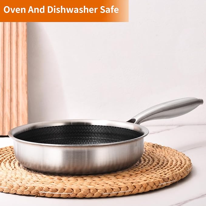 DELARLO Tri-Ply Stainless Steel 5.5 Inch Omelet Pans, Small Frying Pan - Image 5