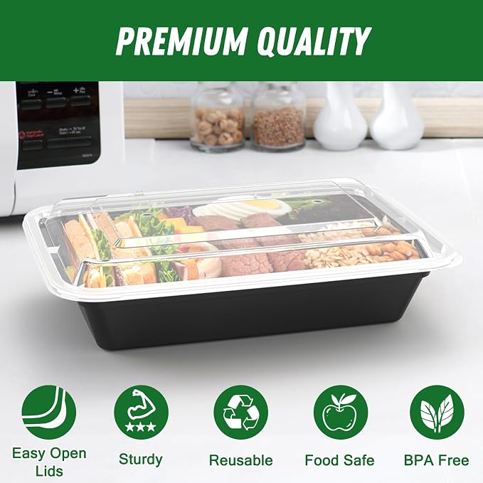 50 Pack 32 oz Meal Prep Containers Reusable - Image 3