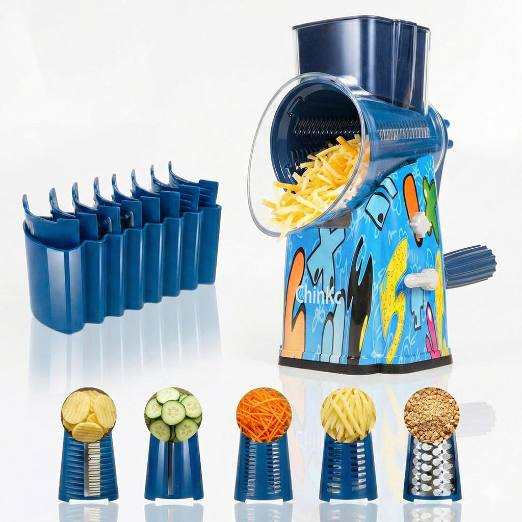 Upgrade Rotary Cheese Grater Shredder with Handle, Strong Suction
