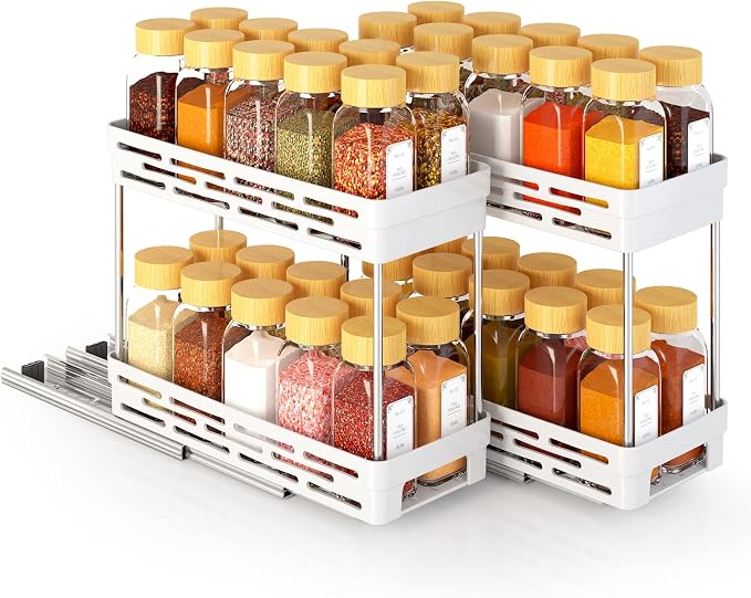 Pull Out Spice Rack Organizer for Cabinet, 2 Pack Slide Out Spice Racks - Image 9