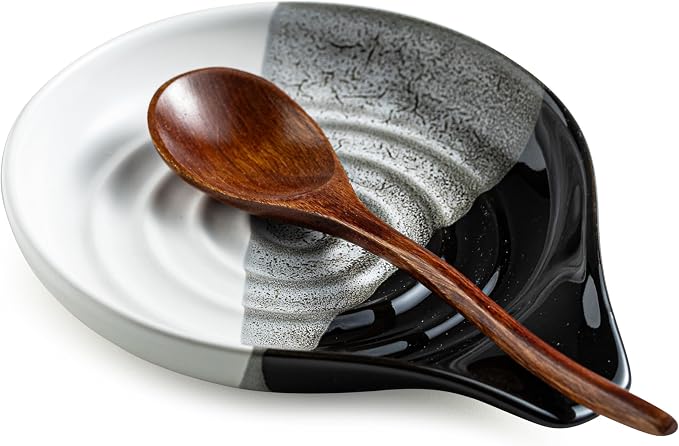 Large Ceramic Spoon Rest for Stove Top & Kitchen Counter, Heat-Resistant Spoon by Cormomu