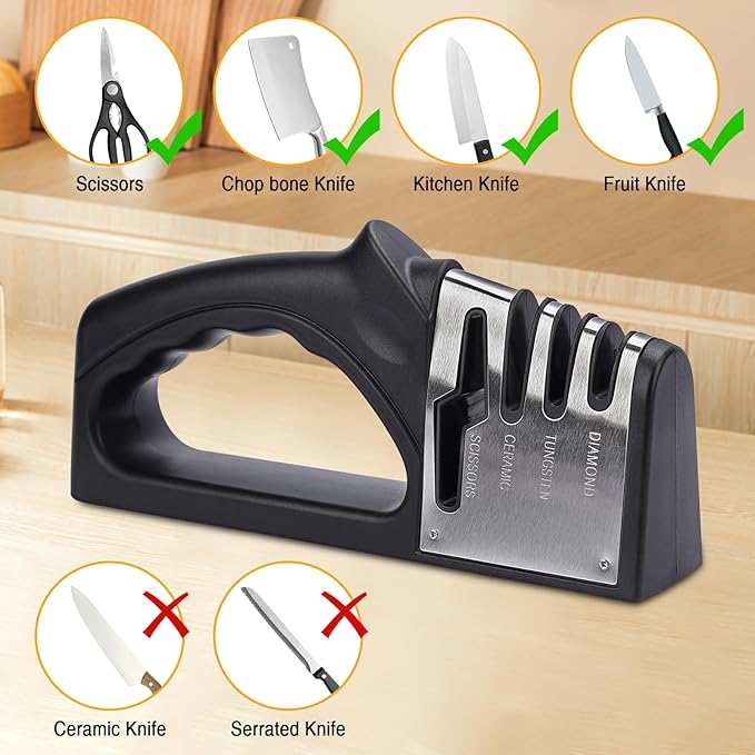 4-in-1Manual Knife Sharpener Suitable - Image 5