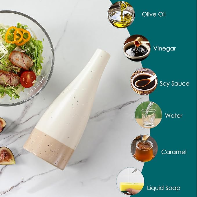 vancasso 16 Oz Ceramic Olive Oil Dispenser Bottle, Bottle Dispenser - Image 7