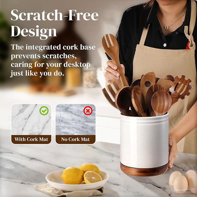 DOWAN 7.6" 360° Rotating Utensil Holder, Kitchen Utensil Holder - Image 4