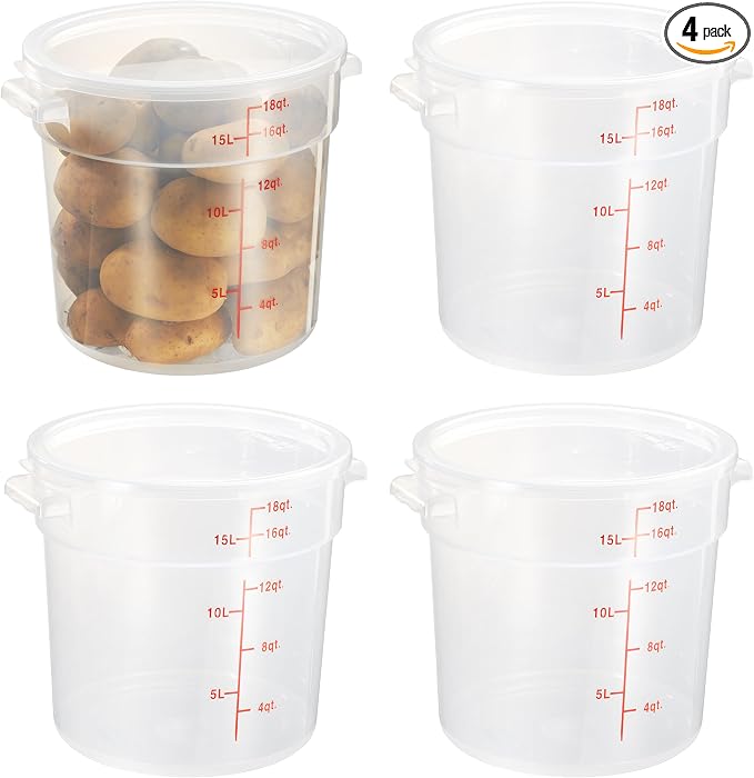 CURTA 18 Quart Translucent Round Food Storage Container by CURTA