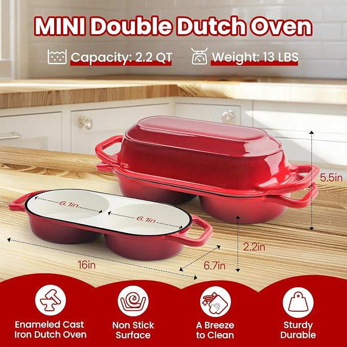 YONILL Mini Double Dutch Oven for Sourdough Bread Baking - Image 3