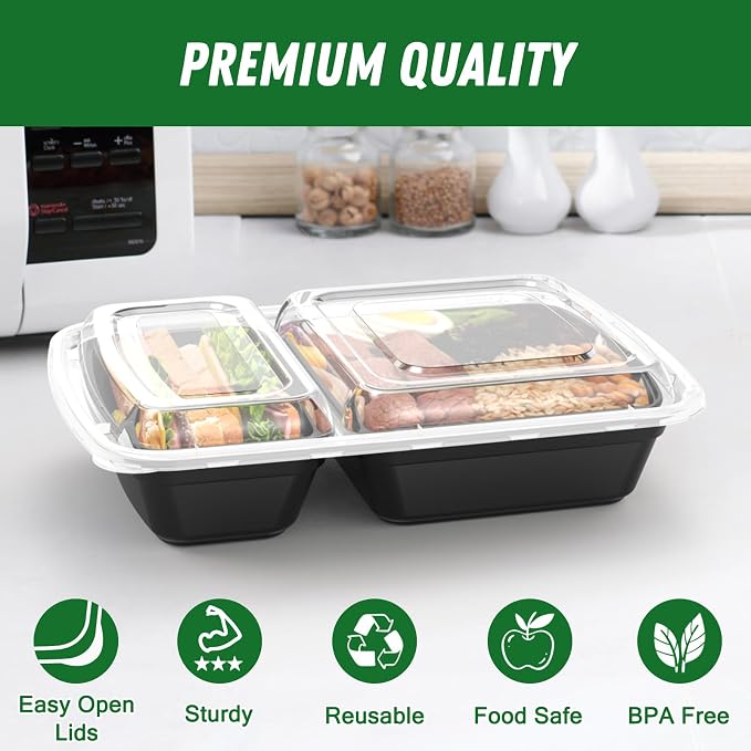 Dealusy 50 Pack 28 oz Meal Prep Containers Reusable - Image 3
