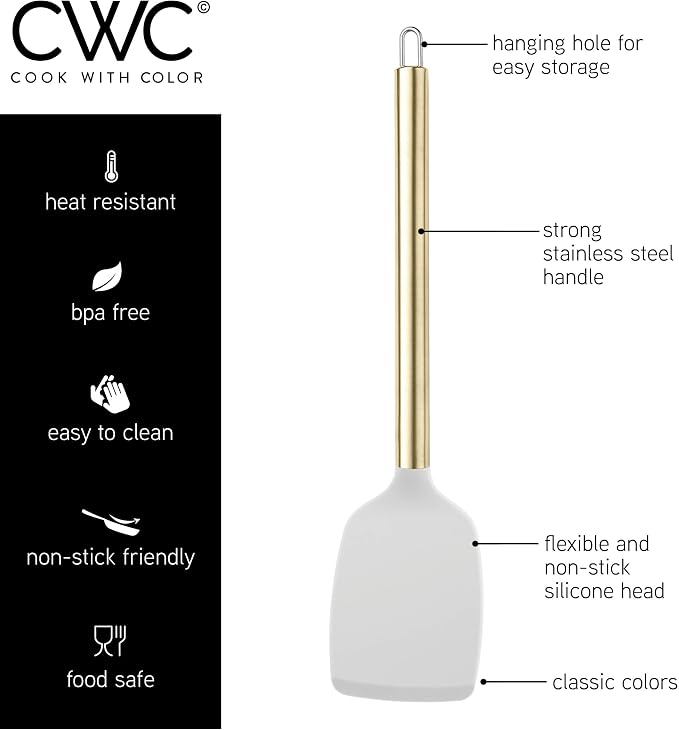 COOK WITH COLOR Silicone Cooking Utensils, Kitchen Utensil Set, Cooking Utensils - Image 5