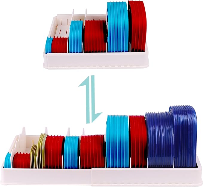 SWOMMOLY Expandable Food Storage Container Lid Organizer, Includes 8 Adjustable - Image 2