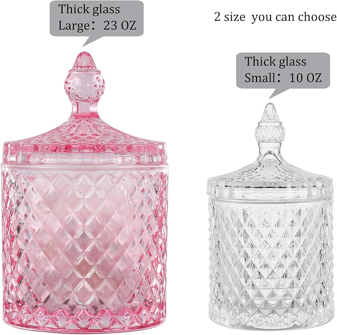 rejomiik 2 Pack Qtip Holder Glass Apothecary Jars - Image 3