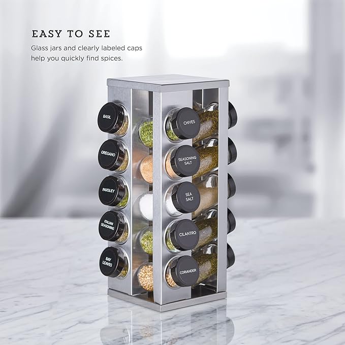 Kamenstein 20 Jar Heritage Revolving Countertop Spice Rack Organizer - Image 5
