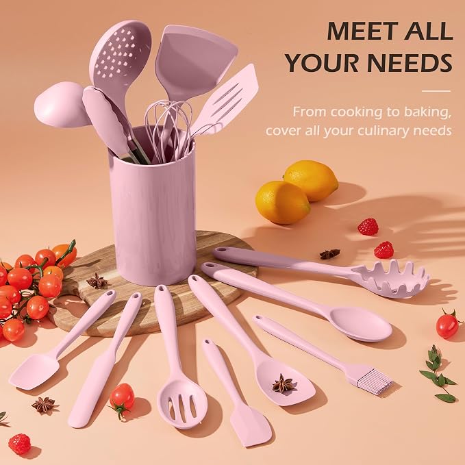 Homikit 15-Piece Kitchen Utensil Set, Silicone Cooking Utensils Spatula Set - Image 9