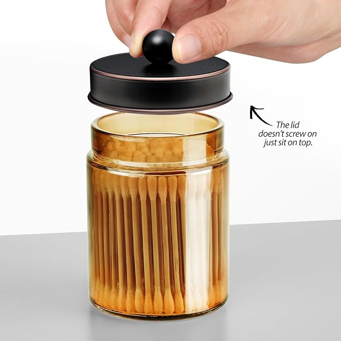 3 Pack Apothecary Jar Canisters Bathroom Vanity Organizer - Image 3