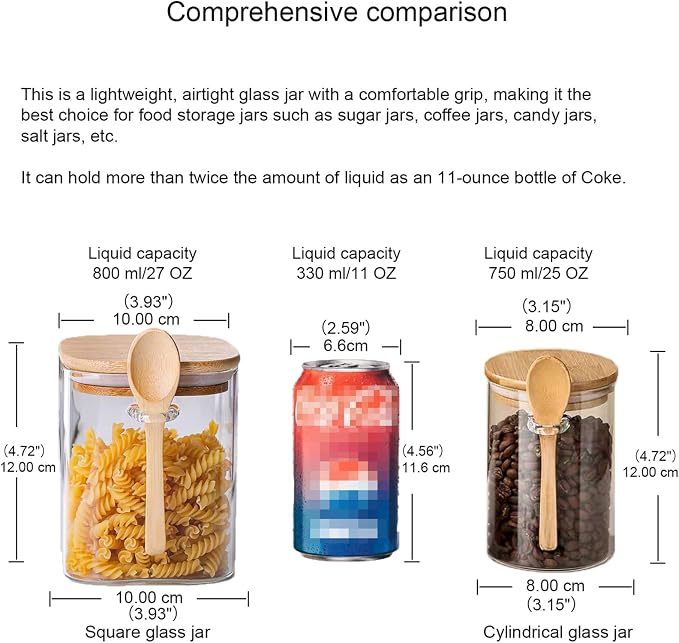 CNWSGEM Sugar Bowls Sugar Container 25.36 FL OZ Glass Coffee Canister Airtight - Image 2