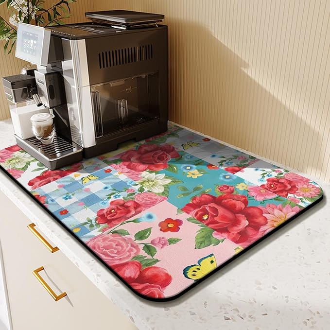 Kitchen Countertop Dish Drying Mat, Super Absorbent Coffee Bar Mat - Image 8