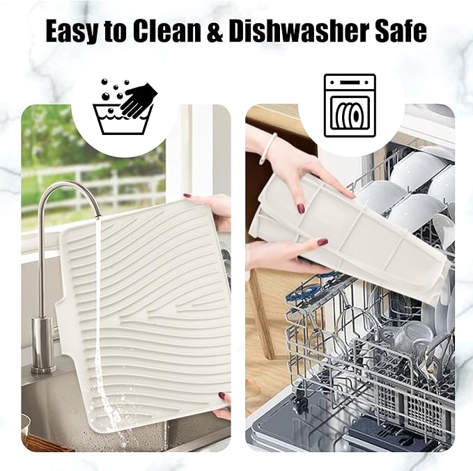 TIKNIK Silicone Dish Drying Mat, Stone Drying Mat - Image 4