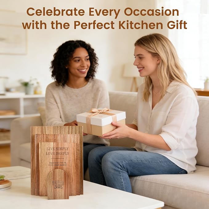 Book cutting board Set of 3, Acacia Wood Chopping Board - Image 7