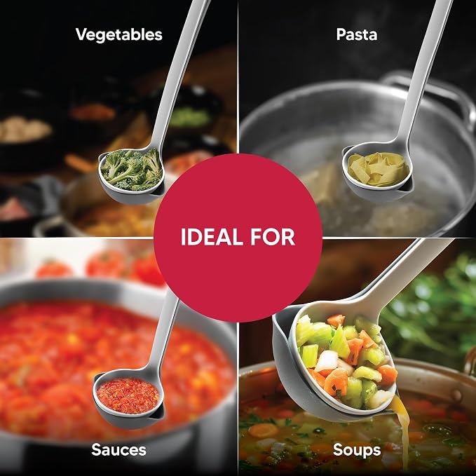 HIC Kitchen 2-in-1 Straining Ladle, Super Strong and Heat Safe - Image 3