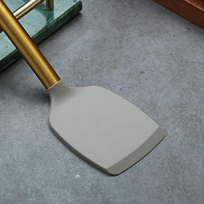 Berglander Non-stick Silicone Solid Turner, Titanium Gold Plating handle - Image 5