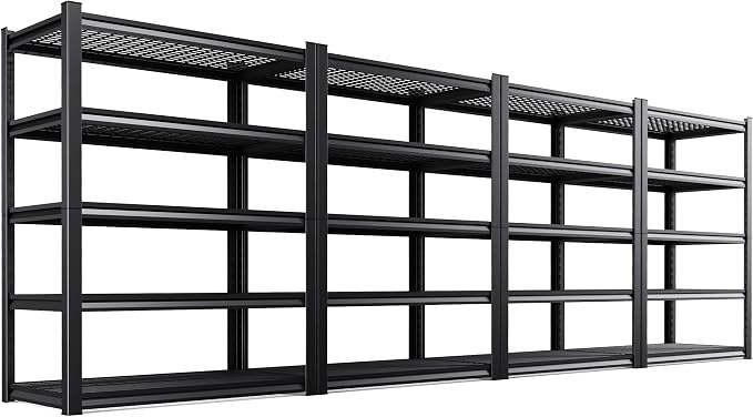 Set of 4 71"H Garage Shelving-3000LBS 5 Tier Storage Shelves, Adjustable Heavy by Unknown