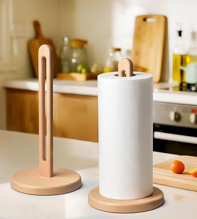 KitchLife Wooden Paper Towel Holder Countertop, 6.5" Jumbo Base, Fits Jumbo - Image 7