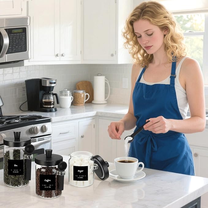 Suclain 3 Pcs Glass Coffee Container - Image 4