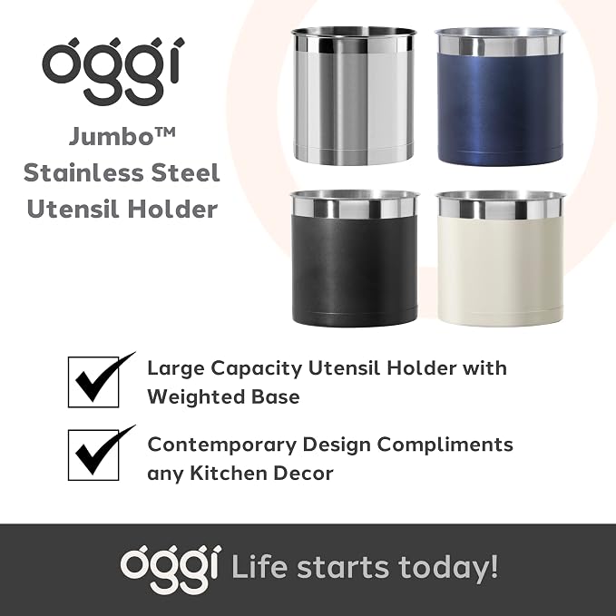 OGGI Stainless Steel Jumbo Utensil Holder - Image 7