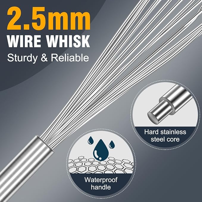 Eddeas 17in Large Whisk, Heavy Duty whisk, Stainless Steel whisk Suitable - Image 2