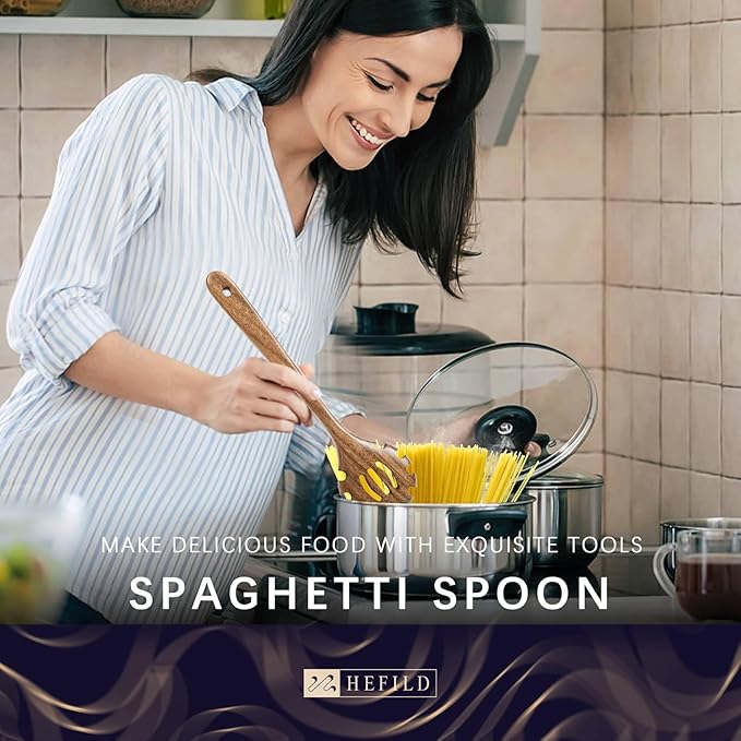 Wooden Spoons for Cooking, Nonstick Cooking Utensil Set - Image 3
