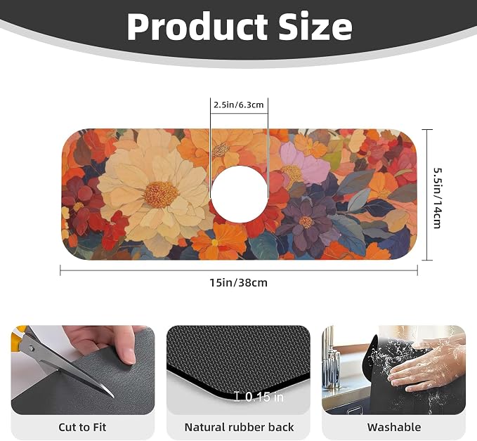 Colorful Floral Dish Drying Mat - Image 3