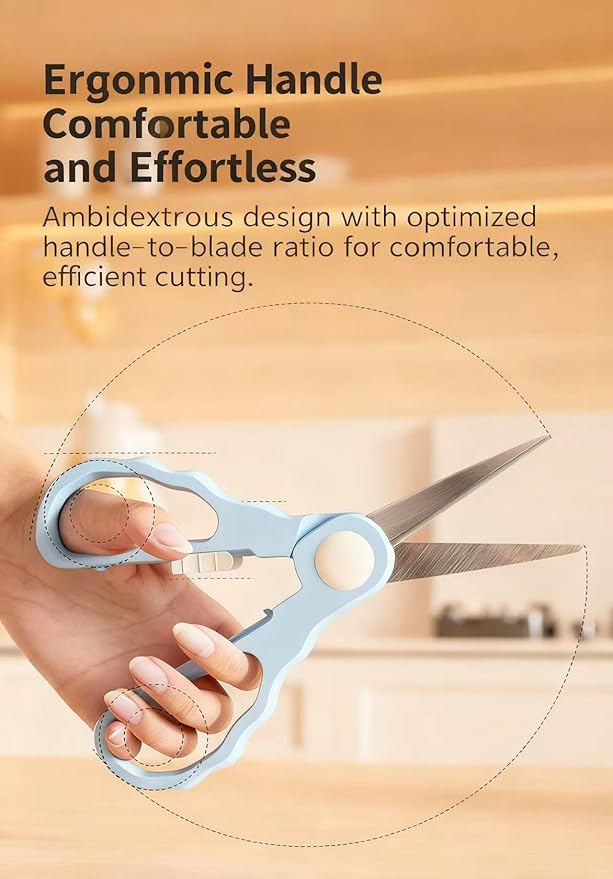 Baby Food Scissors with Travel Case, Portable Stainless Steel Shears with - Image 5