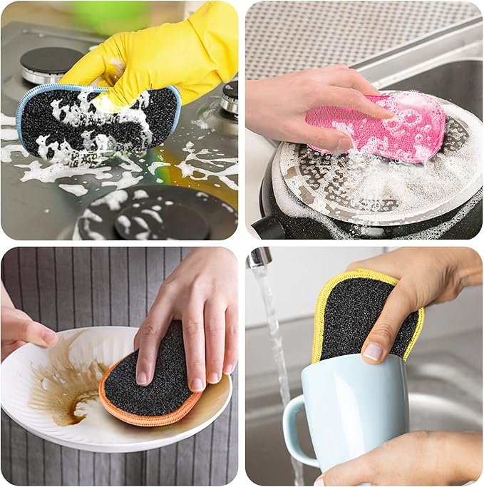 GLIMGLINT 12Pack Dish Sponges Kitchen, Non-Scratch Microfiber Sponges - Image 7