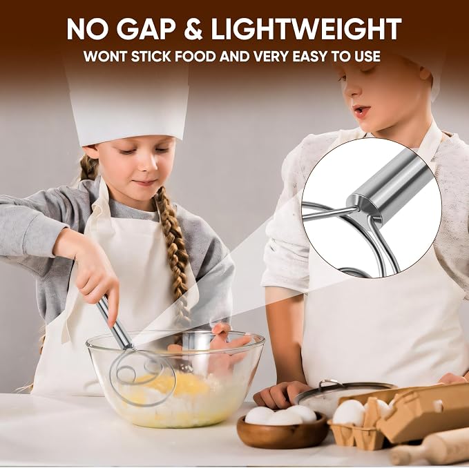 Maxjoy Danish Dough Whisk Stainless Steel Hook Dutch Style Bread Mixer - Image 6