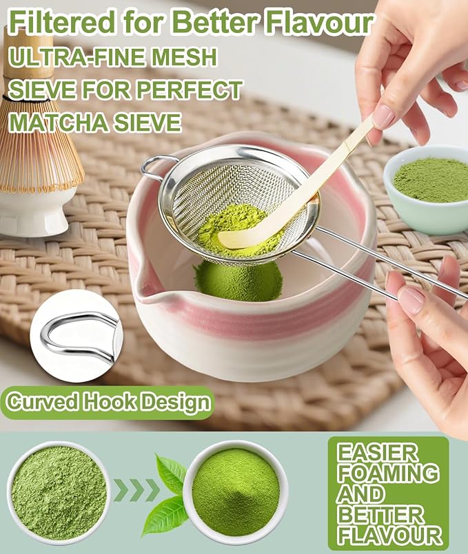 JBER Matcha Whisk Set, Ceramic Matcha Set Includes Bowl & Holder, Bamboo Whisk - Image 3