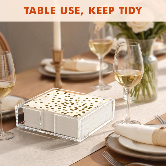 Kordory Acrylic Napkin Holder for Table, Modern Square Paper Napkin Holders for - Image 5