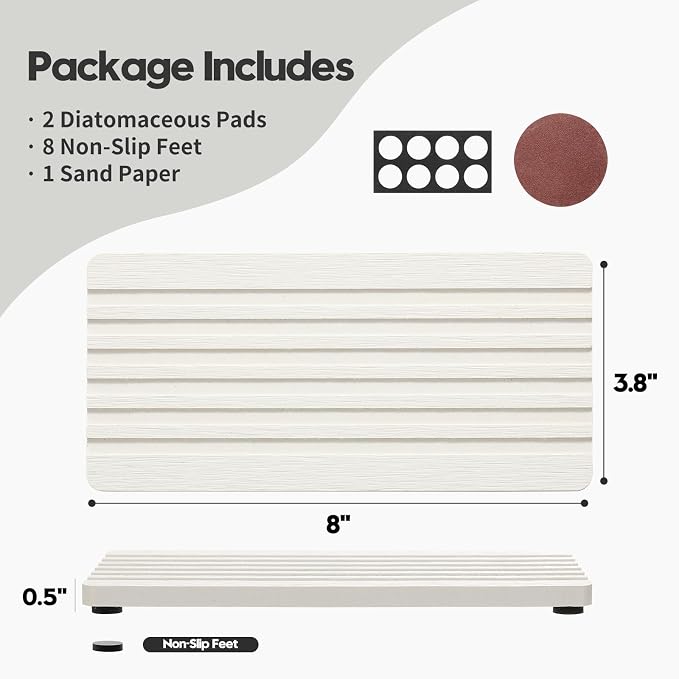 Razborci 2PCS Diatomite Quick Stone Drying Tray Mat - Image 6