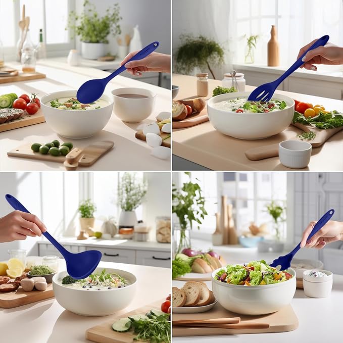 Culinary Couture Blue Silicone Kitchen Utensils Set of 6, Non-Stick - Image 5