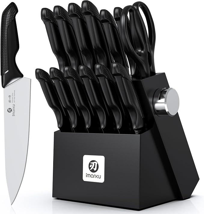 imarku 14-Piece Premium Knife Block Set, High-Carbon Stainless Steel Knives by imarku