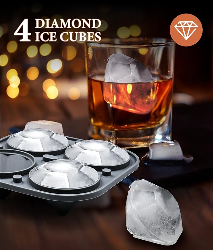 Silicone Large Ice Cube Molds, 6 Ice Ball Maker Mold, 6 Square Ice Cube Mold，4 - Image 2