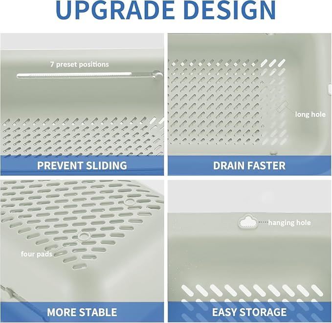 LASSHSWA Collapsible Colander for Kitchen, Over the Sink Strainer Basket for - Image 4