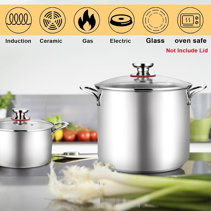 TeamFar 12 Quart Stock Pot, 18/10 Stainless Steel Large Cooking Soup Pot - Image 6