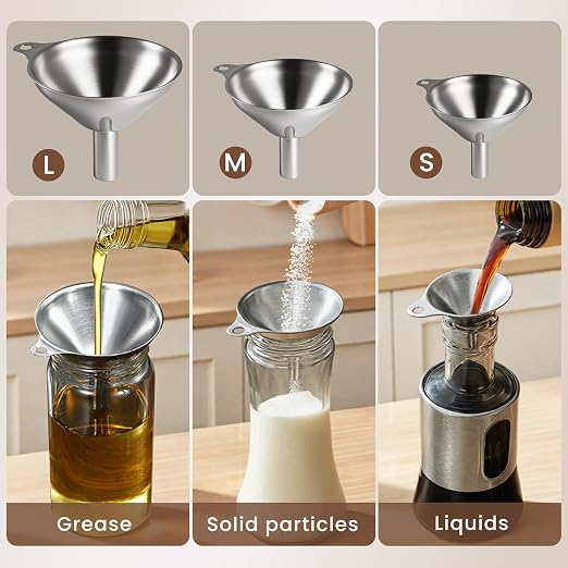 Supercenter Kitchen Funnel, Stainless Steel Mini Funnel, - Image 4
