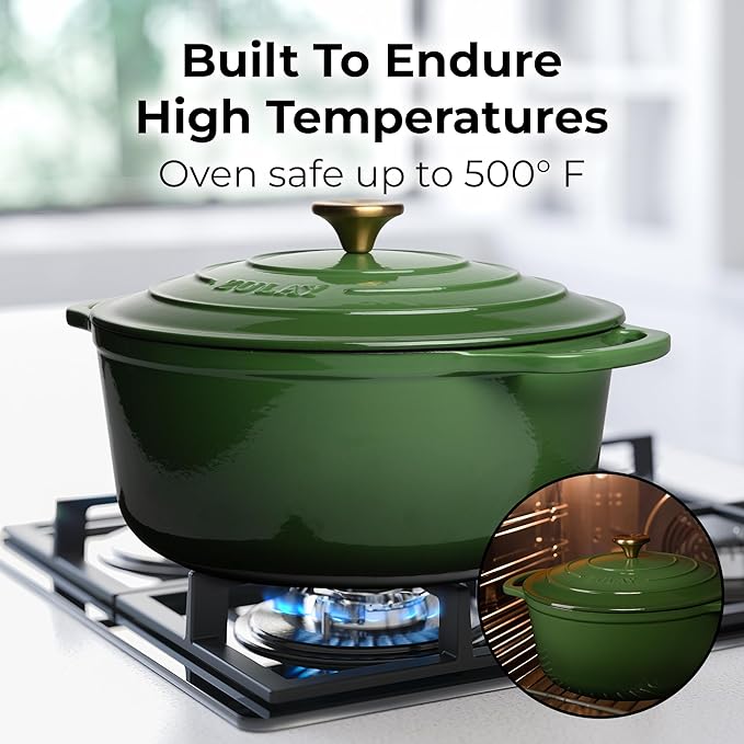 Zulay Kitchen 7.7 Quart Enameled Cast Iron Dutch Oven Pot - Image 2