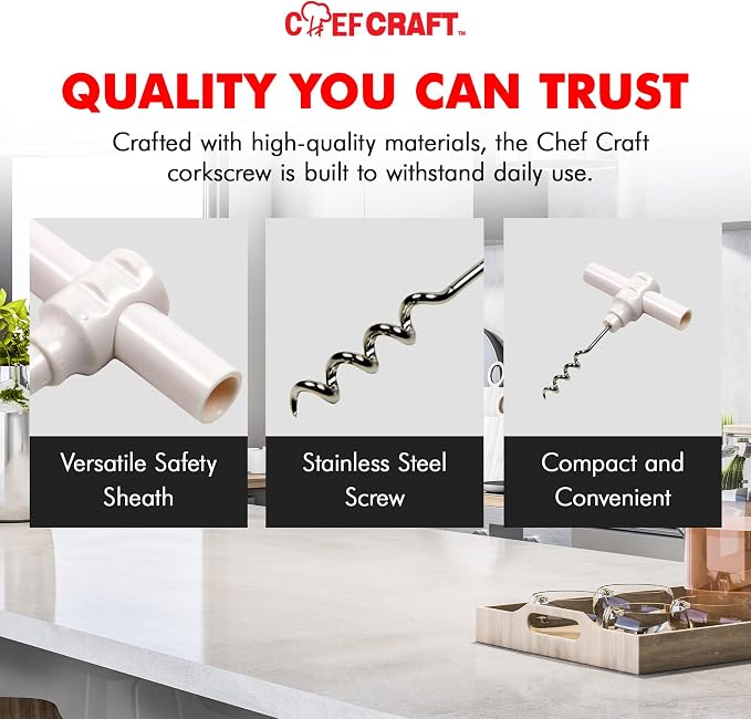 Chef Craft Select Travel Corkscrew, 4 inches in length - Image 6
