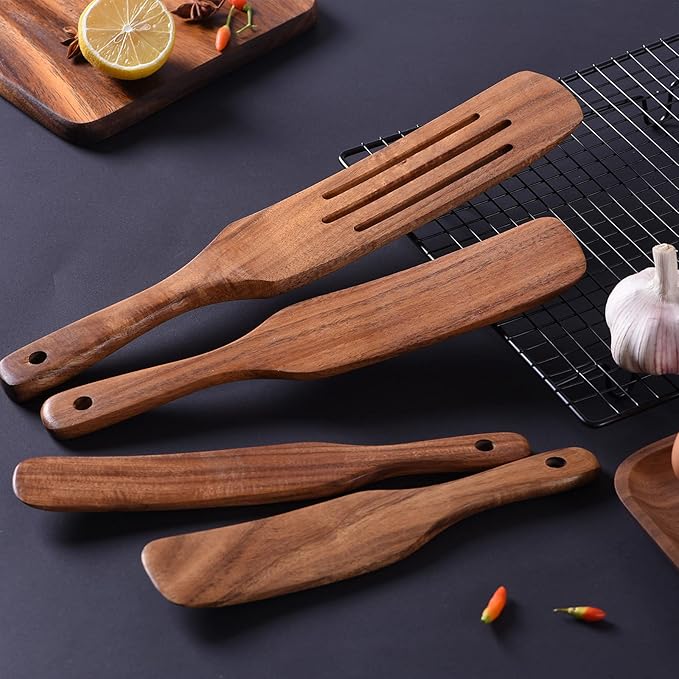 Spurtle Set, Wooden Spurtle Set of 5, Wooden Spoons - Image 4