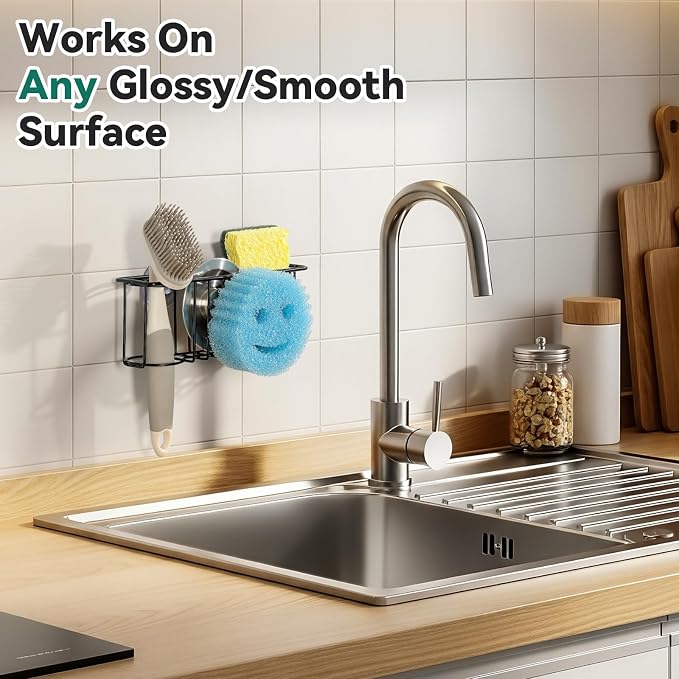 3-IN-1 Multiuse Sponge Holder for Kitchen Sink, Sponge Caddy for Scrub - Image 5